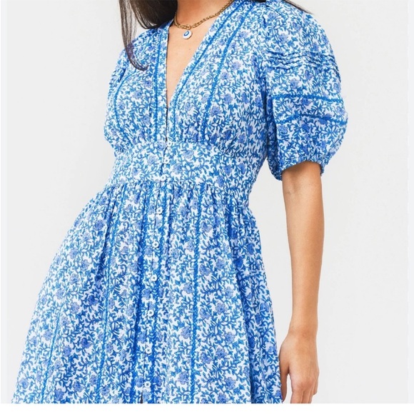 Poupette St. Barth’s Blue Floral Dress - Picture 3 of 10